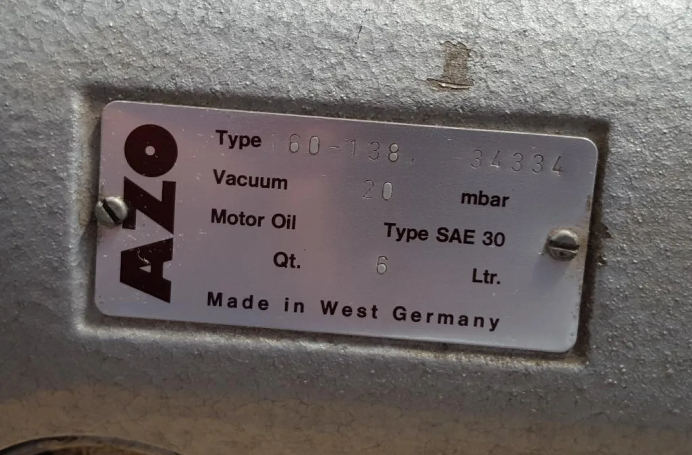 POMPA DA VUOTO – AZO – MOD. 160-138 - 8