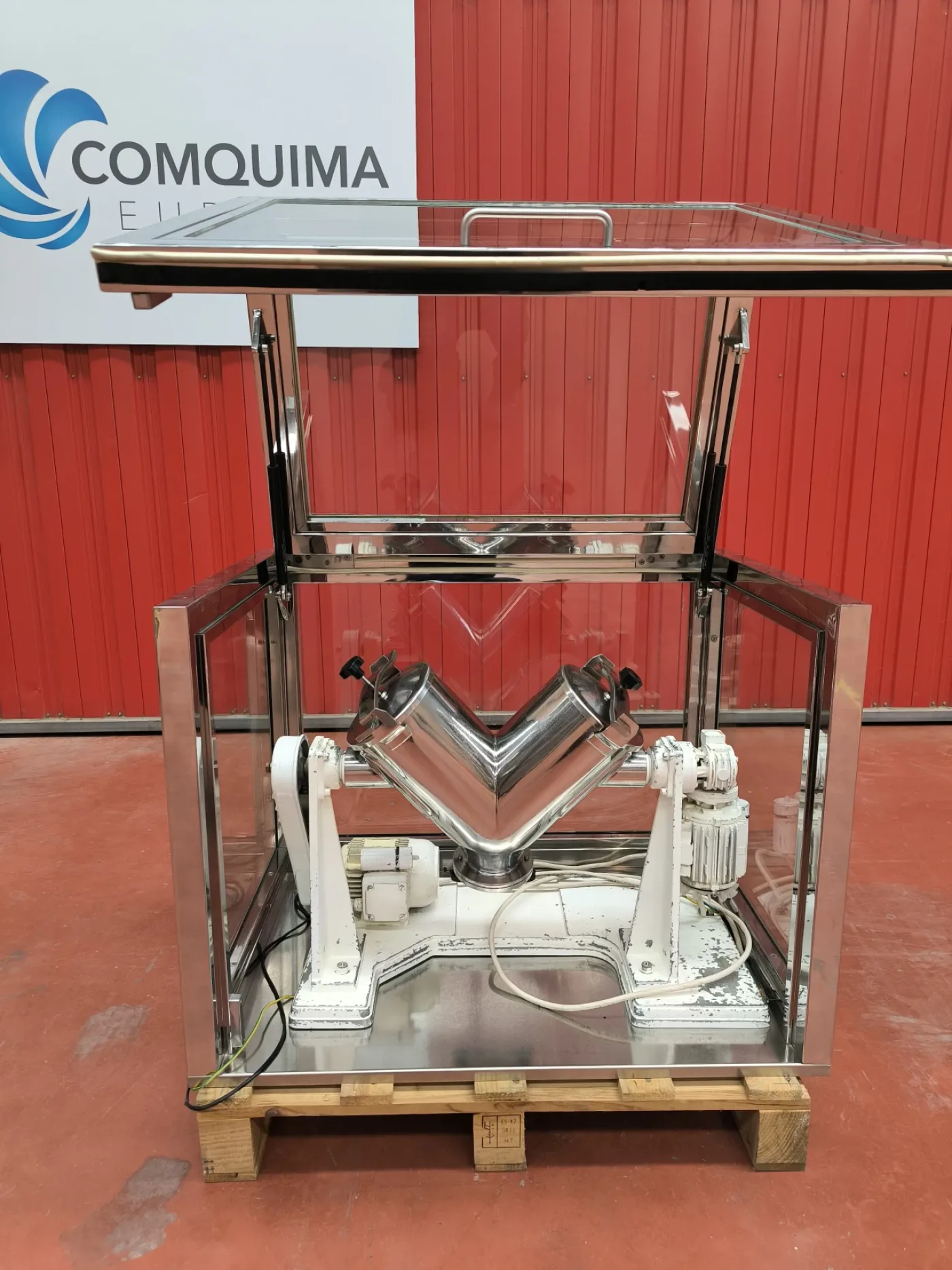 V-MIXER LLEAL BL-8-CA 8 LITRE STAINLESS STEEL MIXER WITH INTENSIFIER BAR AND CONTAINMENT CABINET - 3