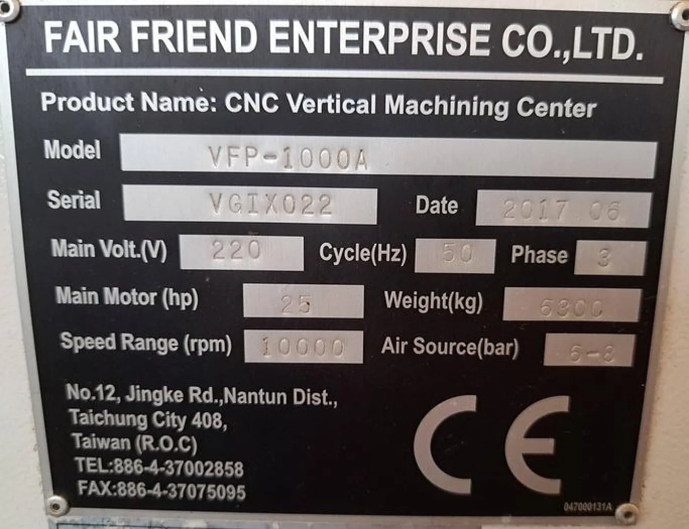 CNC Centro de maquinação vertical FEELER VFP-1000 - 6