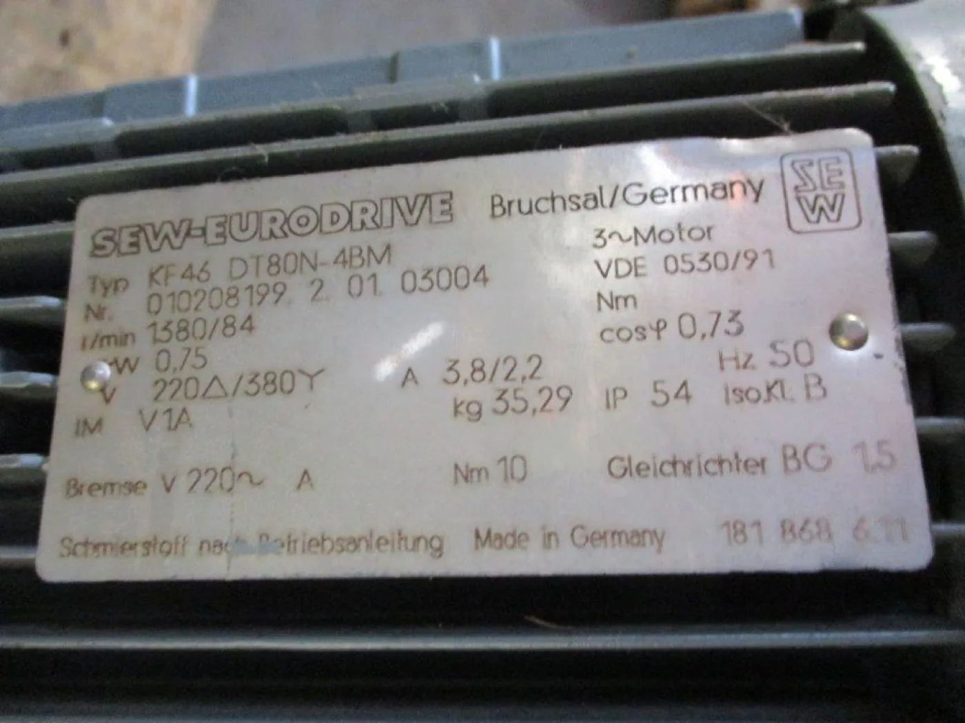 KF-46 DT80N-4BM SEW – Eurodrive 1992 - 2