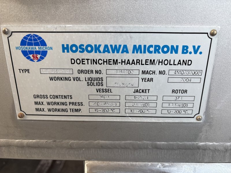 Hosokawa Micron Solidaire SJS 400-3.00 - Paddle dryer