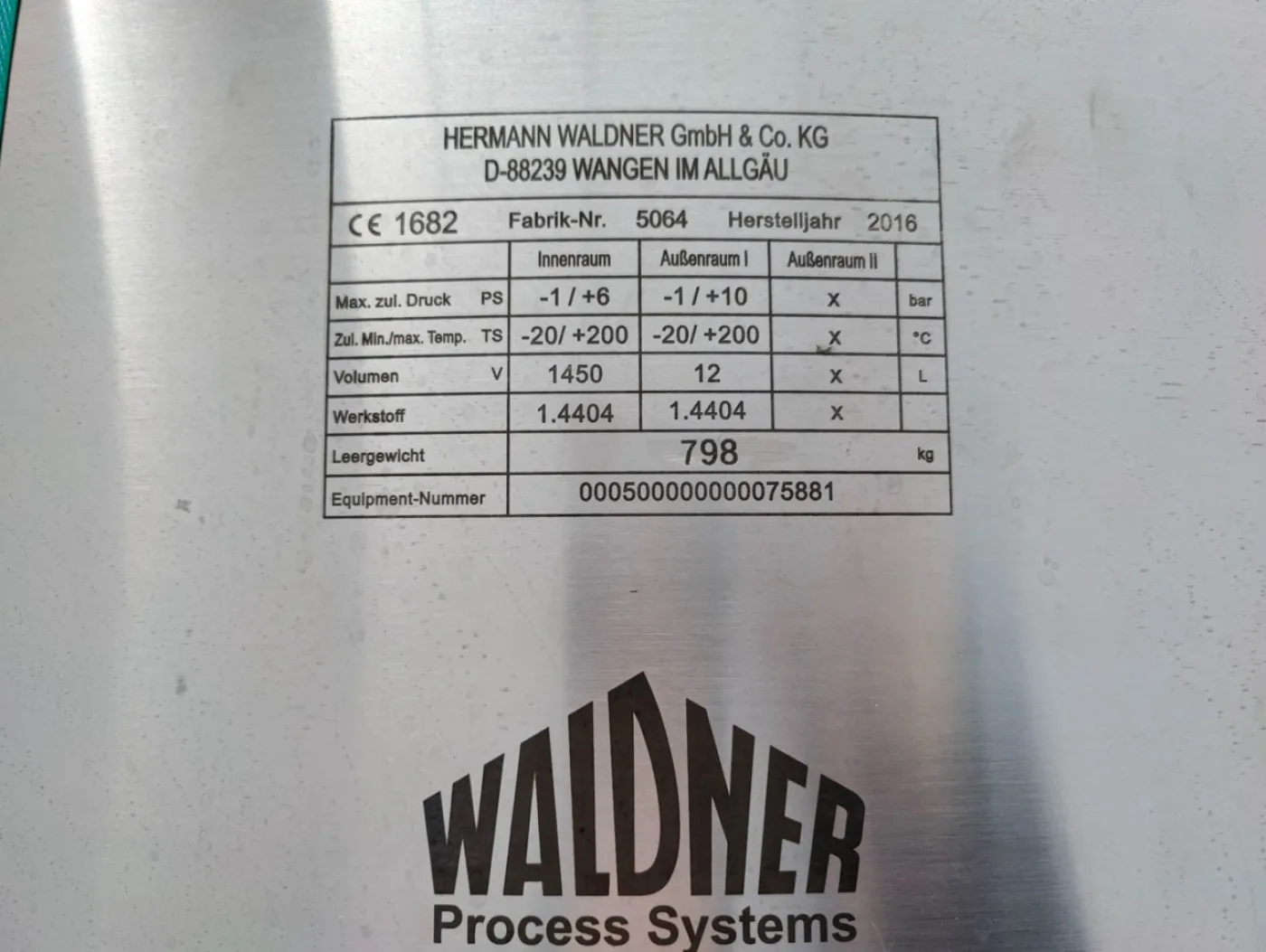 Hermann Waldner 1000l (Pharma execution & unused) - Pressure vessel - 3