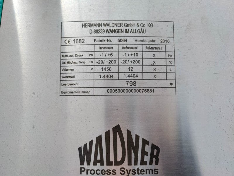 Hermann Waldner 1000l (Pharma execution & unused) - Pressure vessel