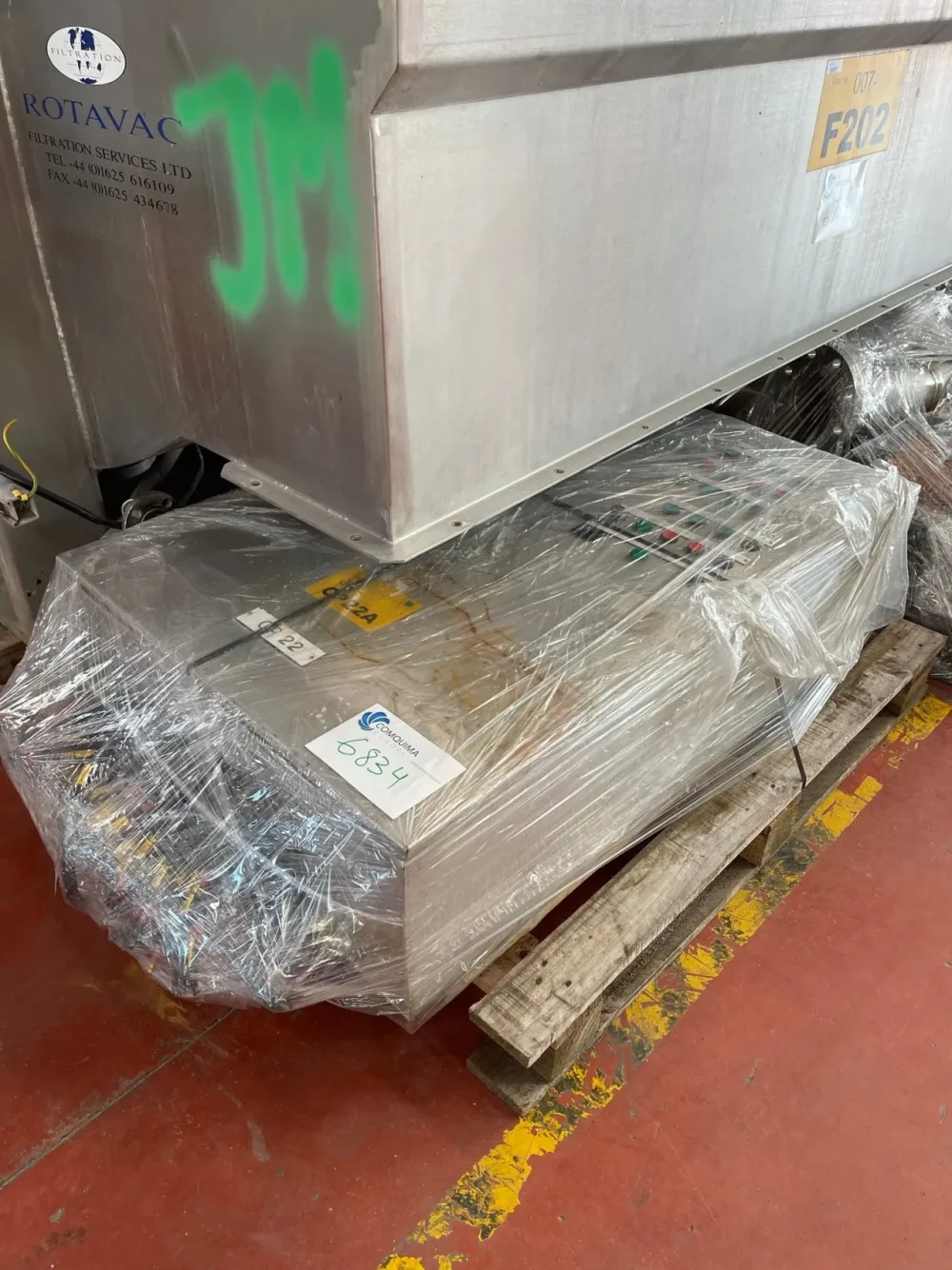 USED FILTRATION SERVICES ROTARY DRUM VACUUM FILTER 1525x1830 8.8 M2