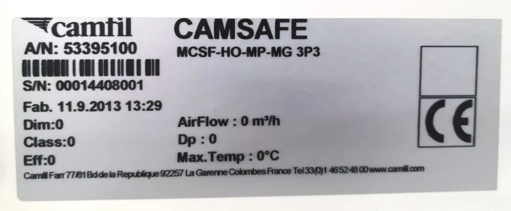 CONTENITORE PORTAFILTRO DI SICUREZZA – CAMFIL – MOD. CAMSAFE
