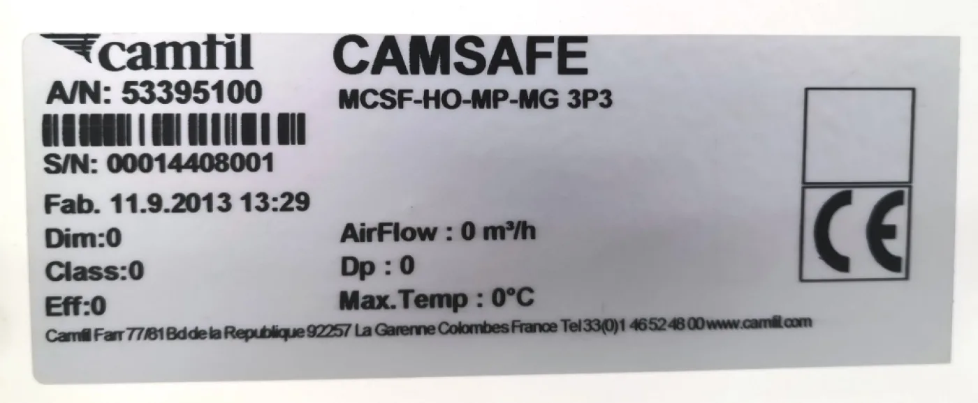 CONTENITORE PORTAFILTRO DI SICUREZZA – CAMFIL – MOD. CAMSAFE - 1
