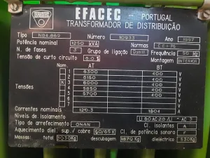 Transformador EFACEC 1250KVA