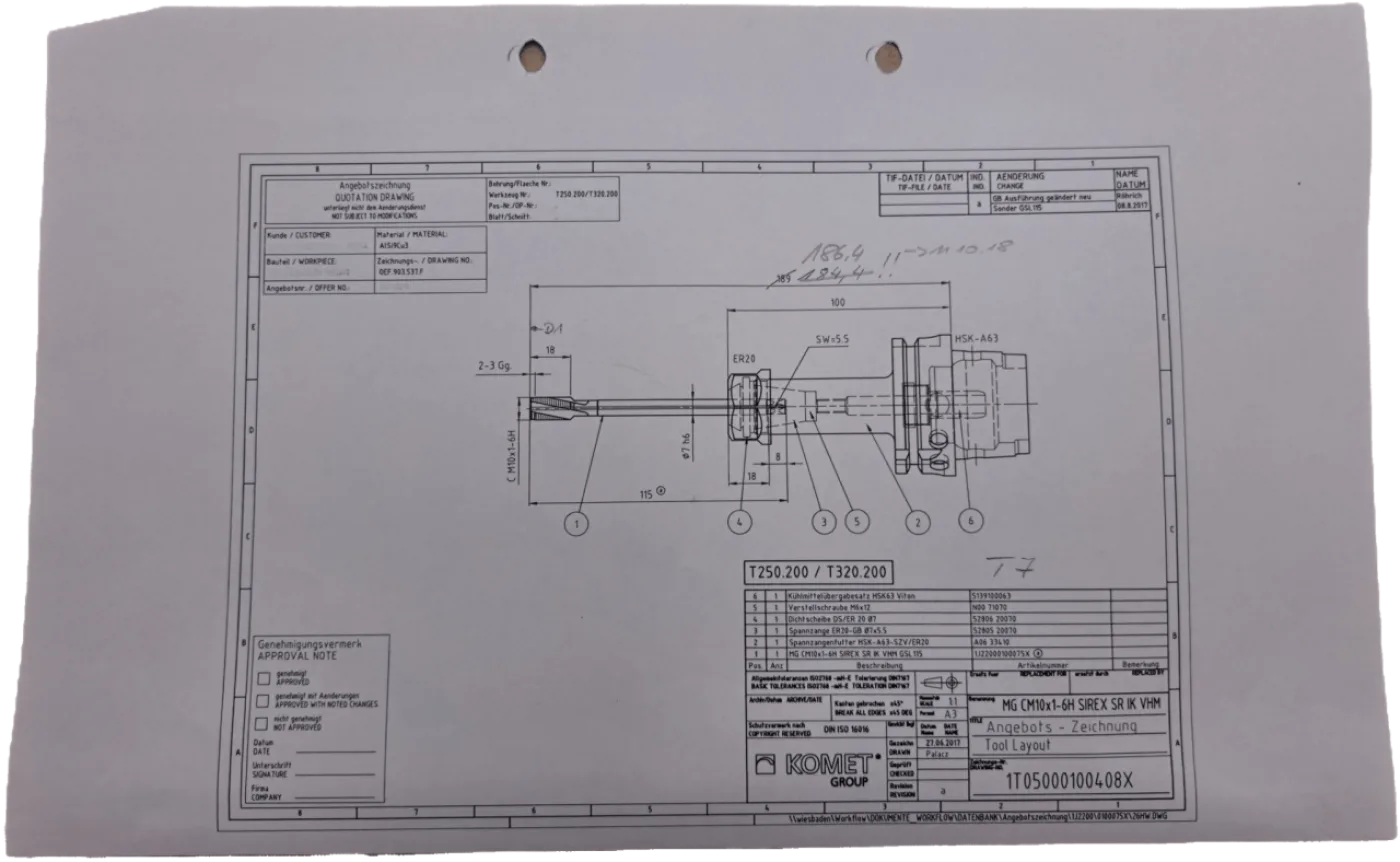 Komet VHM Gewindebohrer M10x1 - 1