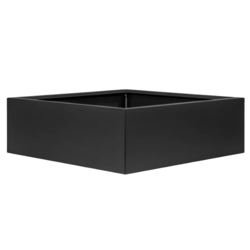 Bloembak Vlak Grafiet Zwart - 40 cm hoog