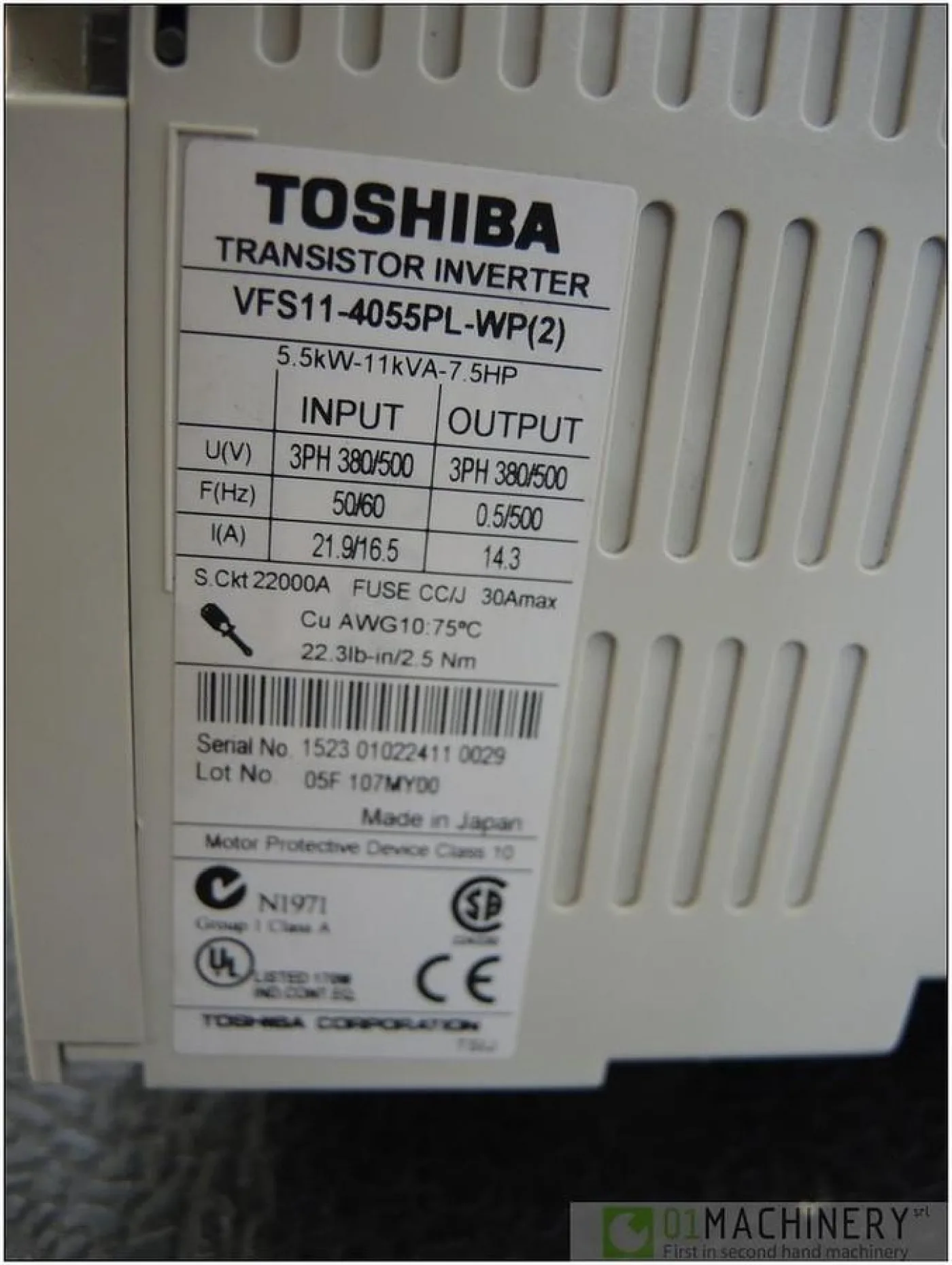 2005 TOSHIBA VFS11-4055PL-WP(2) AI2915 - 3