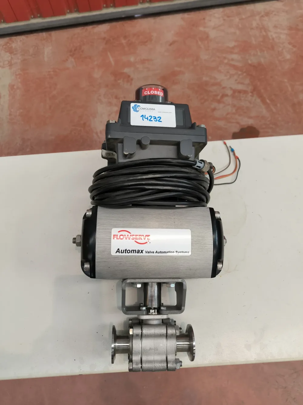 BALL VALVE CLAMP 1" WITH PNEUMATIC ACTUATOR FLOWSERVE AND POSITION SWITCH TOPWORX DXP ATEX