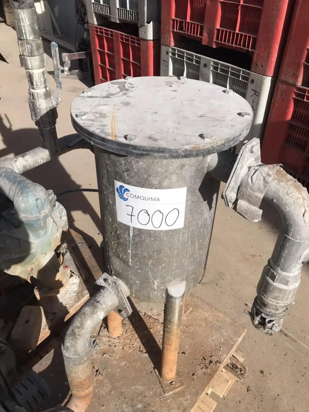 USED DOUBLE DIAPHRAGM PUMP AIR OPERATED AODD SANDPIPER EB2-M TN-3-A WITH STAINLESS STEEL GAF FILTER 15 LITERS