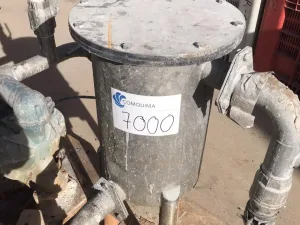 USED DOUBLE DIAPHRAGM PUMP AIR OPERATED AODD SANDPIPER EB2-M TN-3-A WITH STAINLESS STEEL GAF FILTER 15 LITERS
