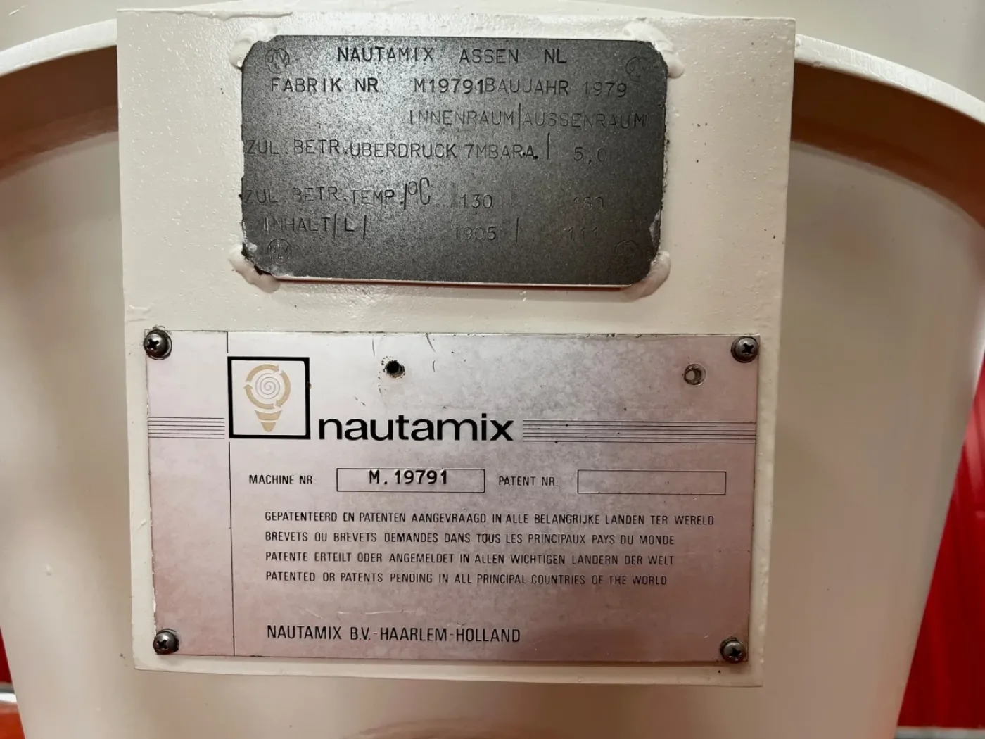 USED NAUTA NAUTAMIX ASSEN STAINLESS STEEL DRYER 1905 LITERS - 7
