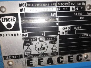 Motor elétrico EFACEC 60 Kw