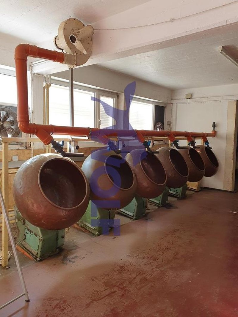 Kupfer-Drageemaschine LICHTENBERG - Type 83 mit ca. 50 kg Kupferkessel.