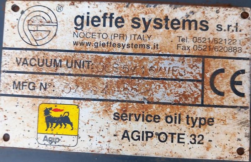 Bomba de vácuo Gieffe Systens
