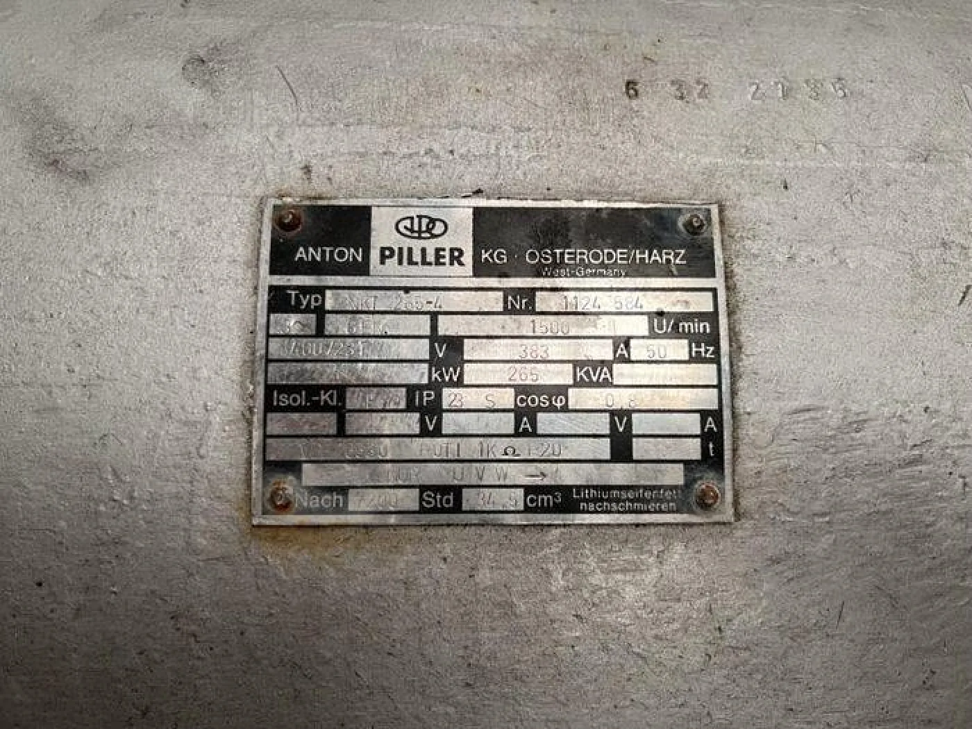 1986 CUMMINS KT1150G / PILLER GEN SET 265 KVA - 3