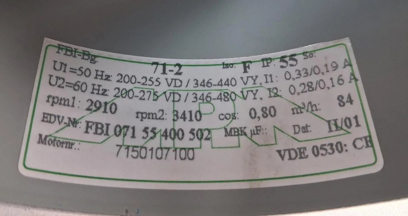 Rosenberg Industrie Rohrventilator Typ 71-2 IP55 mit Drehstrommotor – Neuware - 5
