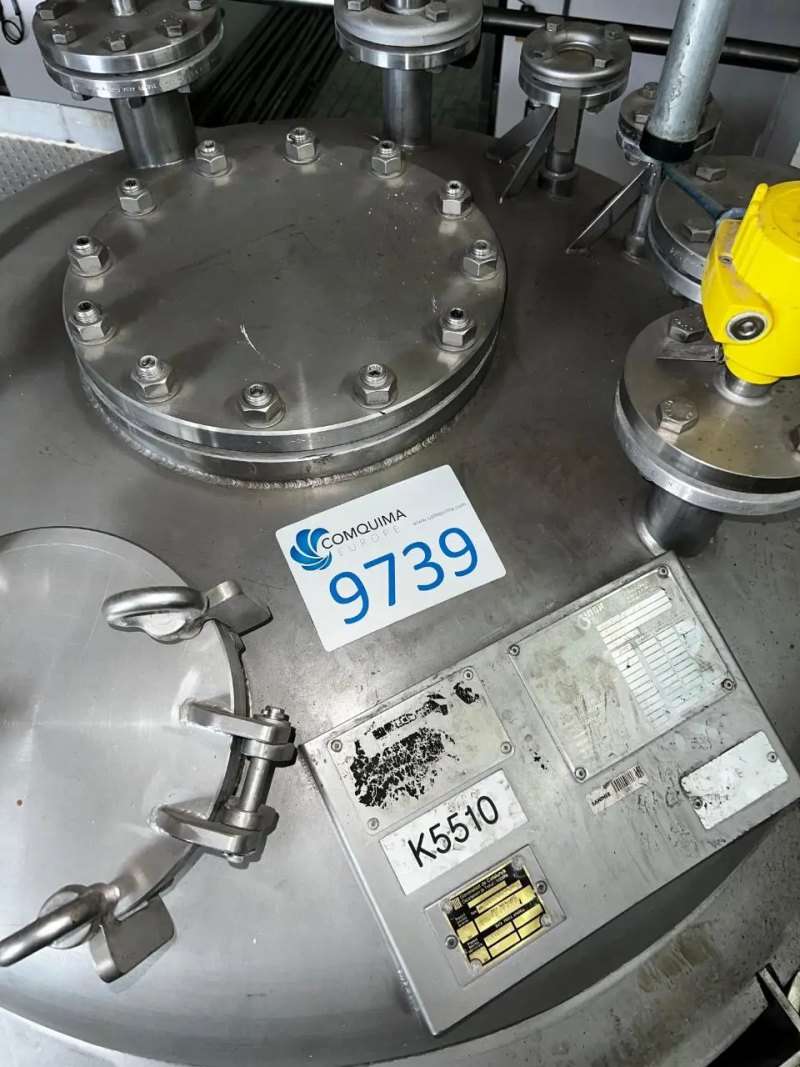 USED GINOX ATEX STAINLESS STEEL REACTOR 316L 1130 LITERS WITH HEAT INSULATED HALF ROD
