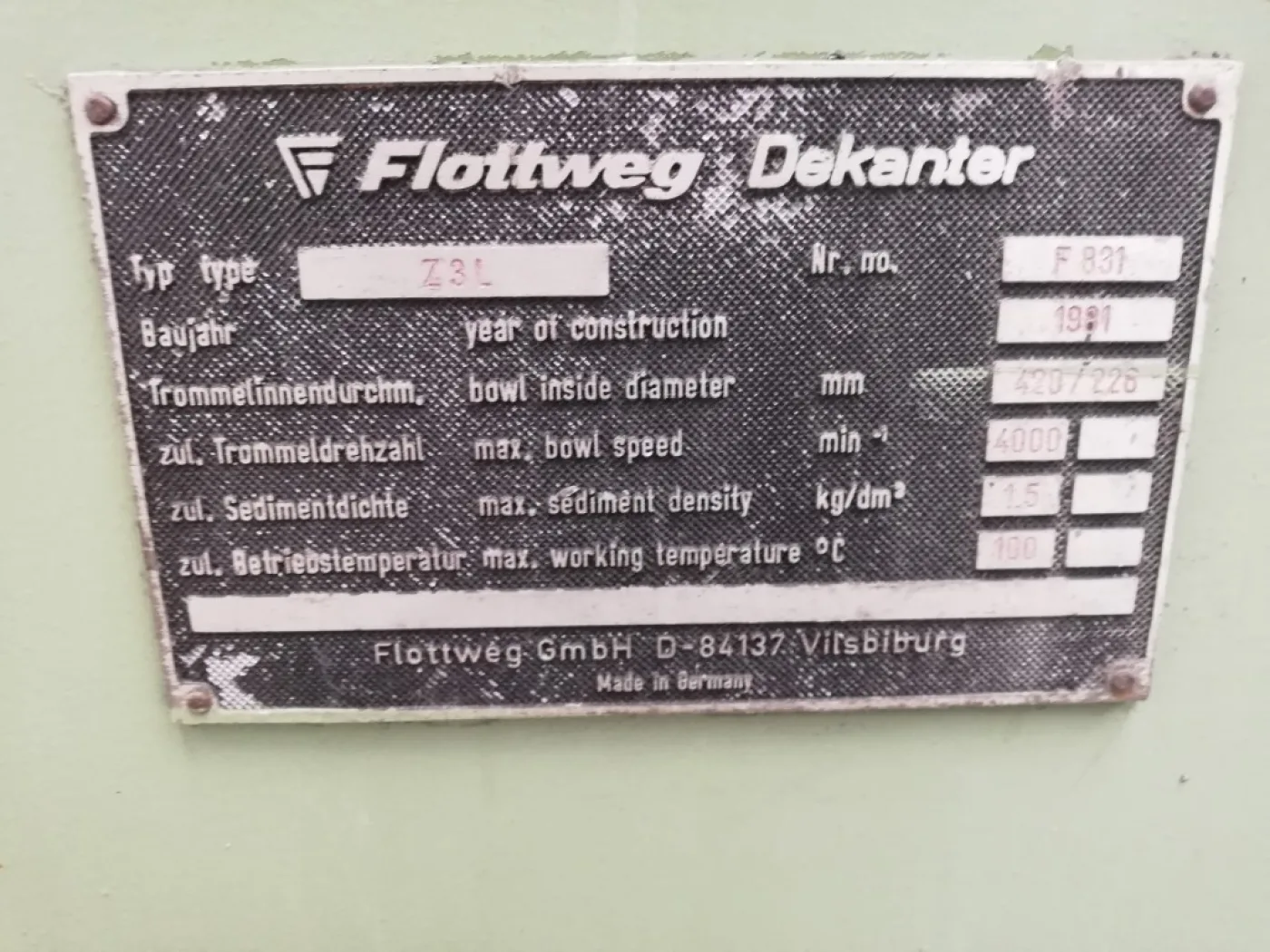 Flottweg Z3L (Z42-3/451) - Decanter - 5