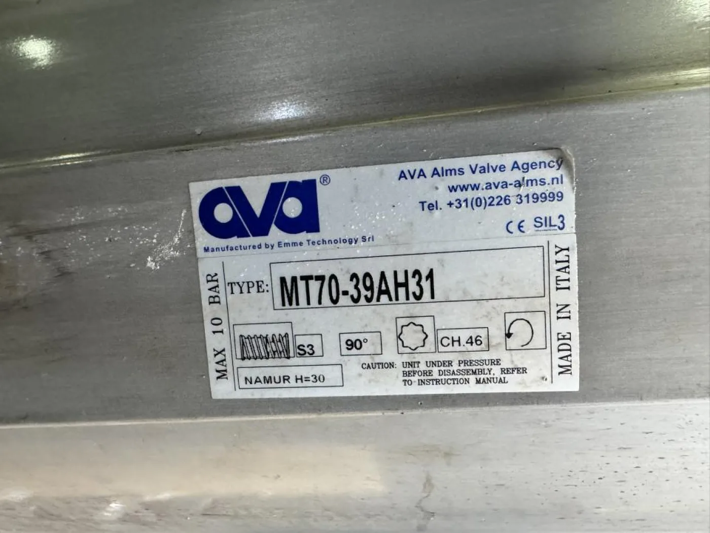 AVA (AVA Alms Valve Agency, manufactured by Emme Technology Srl) Pneumatic quarter-turn valve actuator - 2