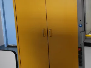Used chemical storage cabinet