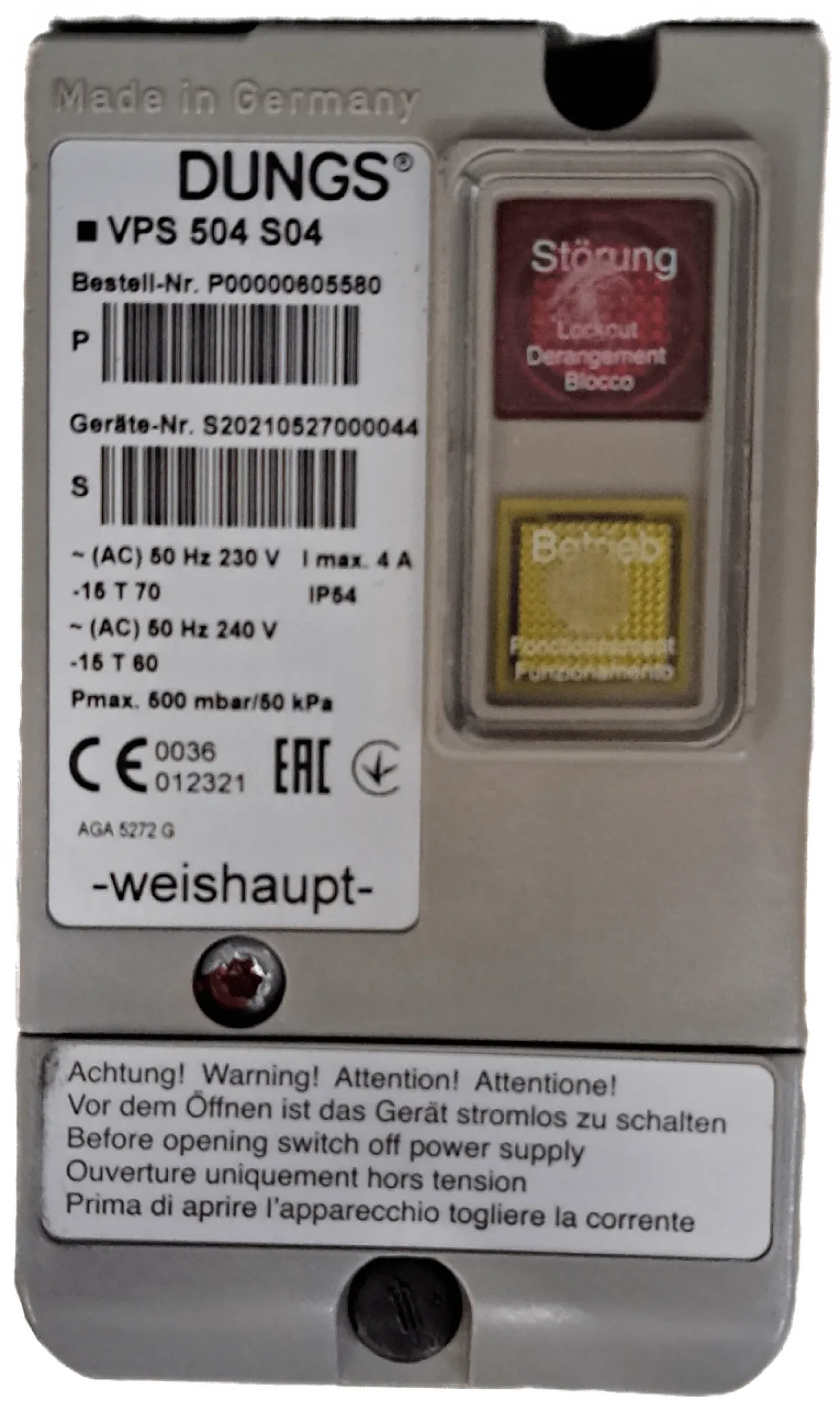 Weishaupt/ Dungs Dichtheitskontrolle VPS504 S04 - 2