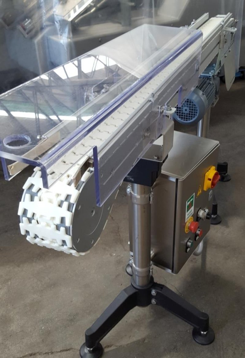 NASTRO TRASPORTATORE MOTORIZZATO A TAPPARELLE IN ACCIAIO INOX