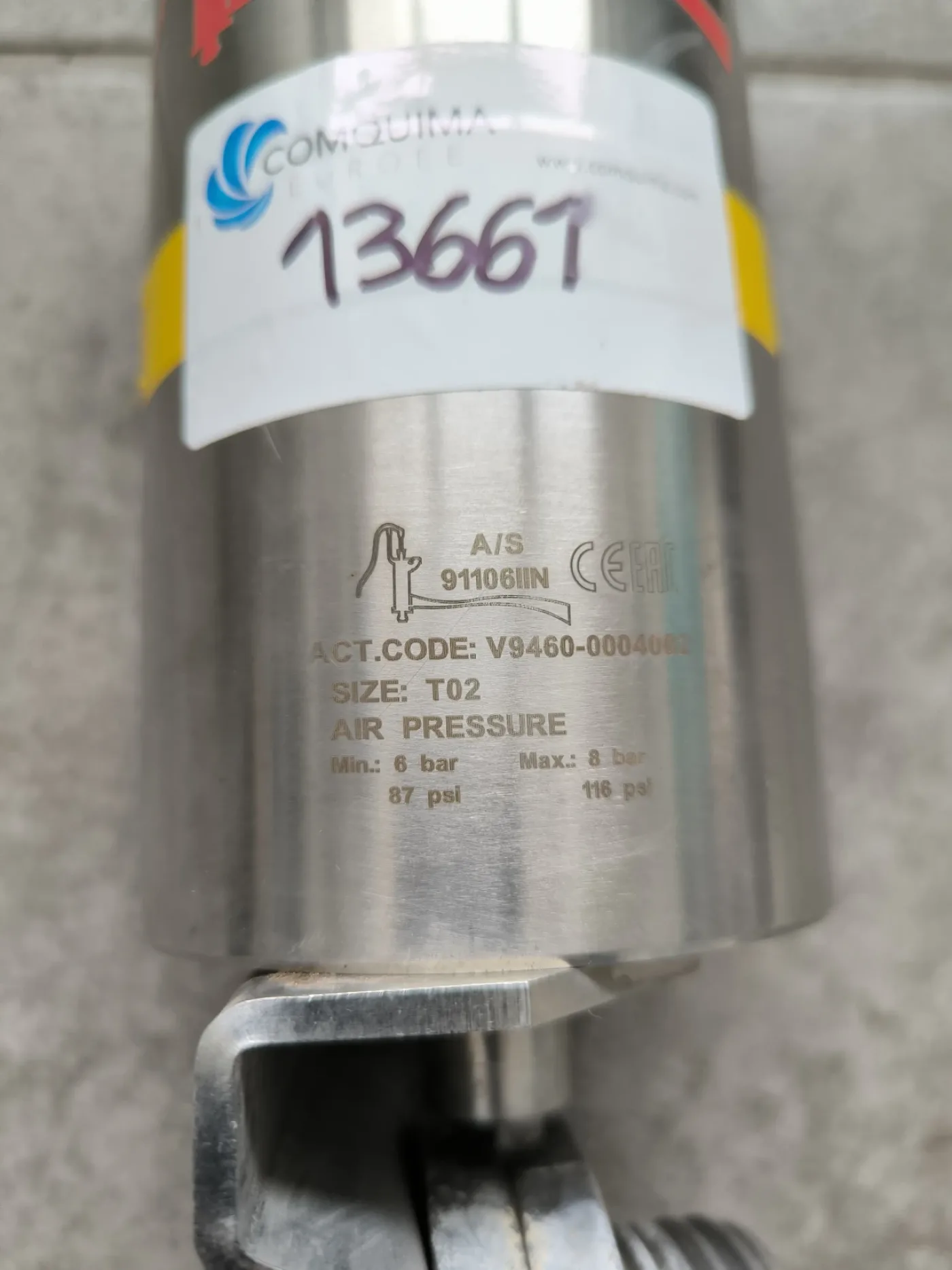STAINLESS STEEL BUTTERFLY VALVE WITH PNEUMATIC ACTUATOR INOXPA V9460-0004002 - 2