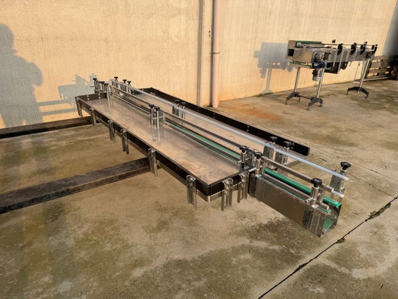 STAINLESS STEEL CONVEYOR BELT WITH BILATERAL TABLE, SECOND HAND EQUIPMENT