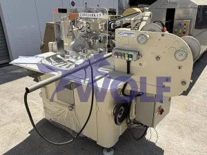 Stannioliermaschine RASCH - Type RU-EK, mit Abollstation.
