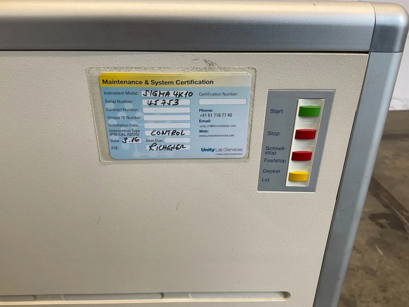 Sigma 4k10, Lab centrifuge - Miscellaneous - 5