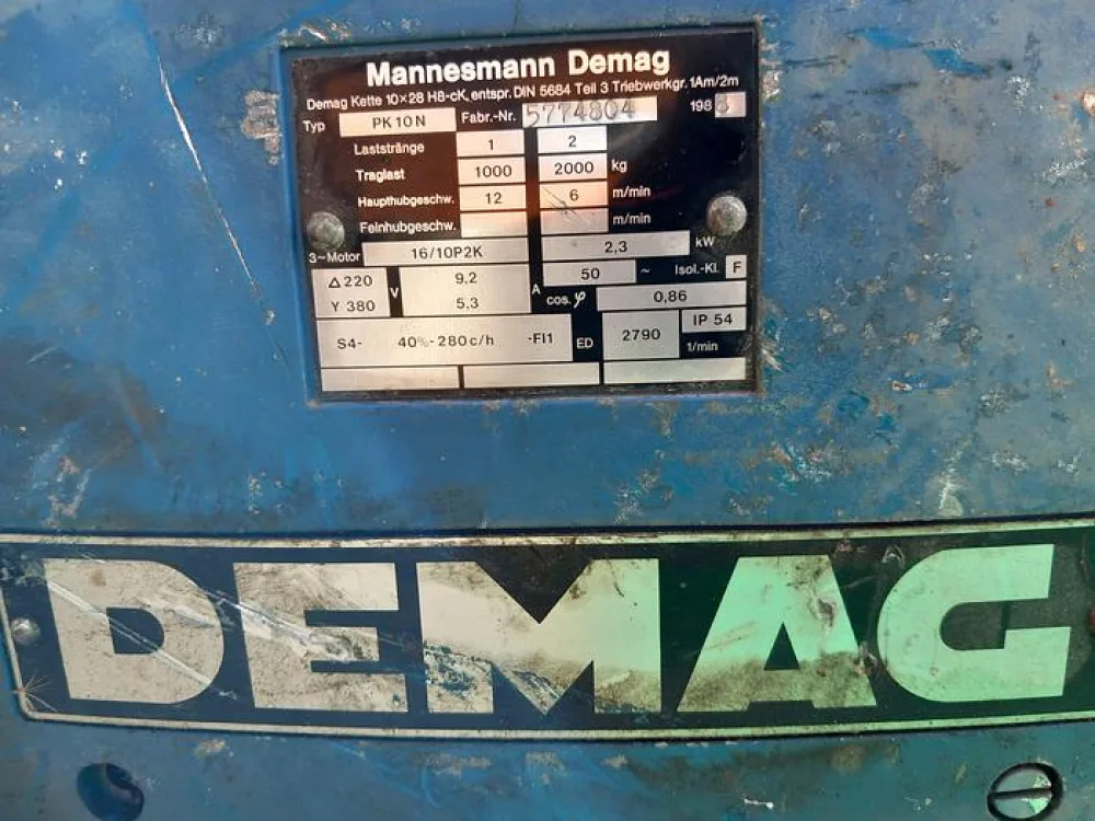 Guincho elétrico DEMAG de 2 ton