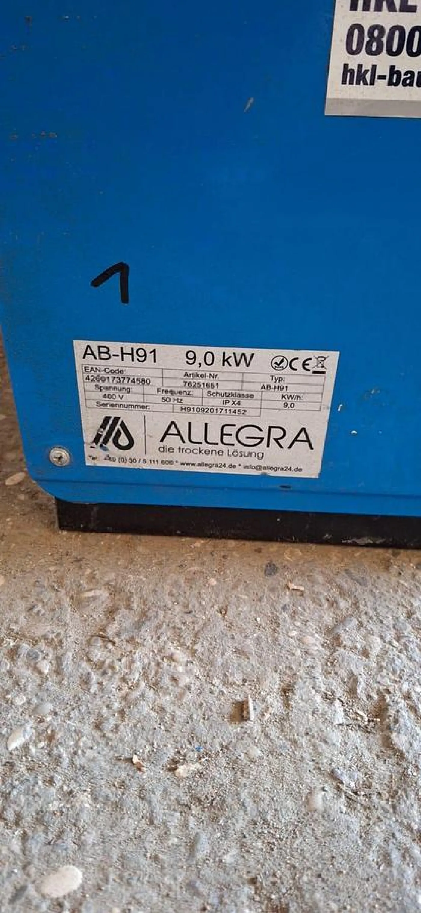 2017 Allegra AB-H 91 Elektro-Heizlüfter - 2