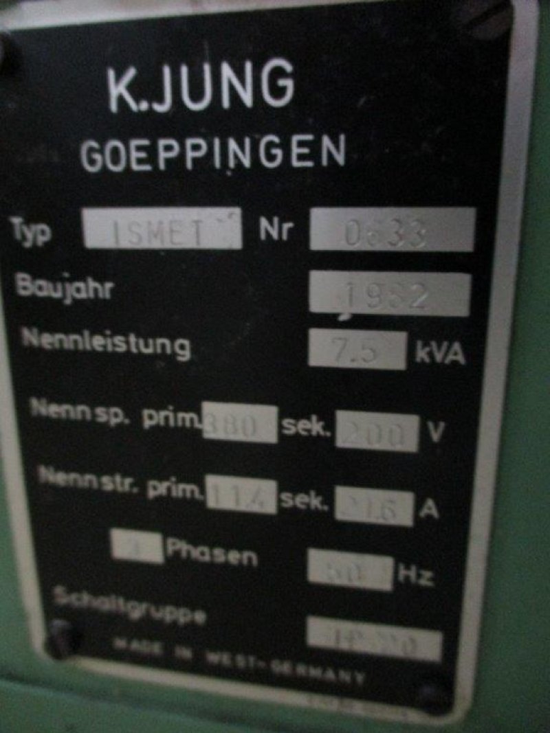 7,5 kVA JUNG / ISMET 1982