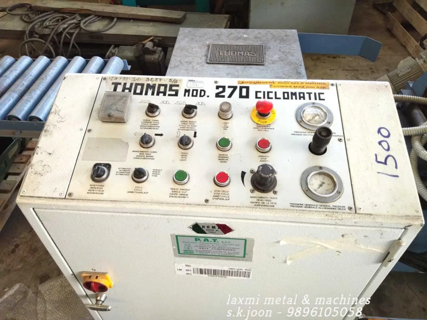 HORIZONTAL BAND SAW, THOMAS - 270 CICLOMATIC - Laxmi Metal & Machines, Rohtak - 3