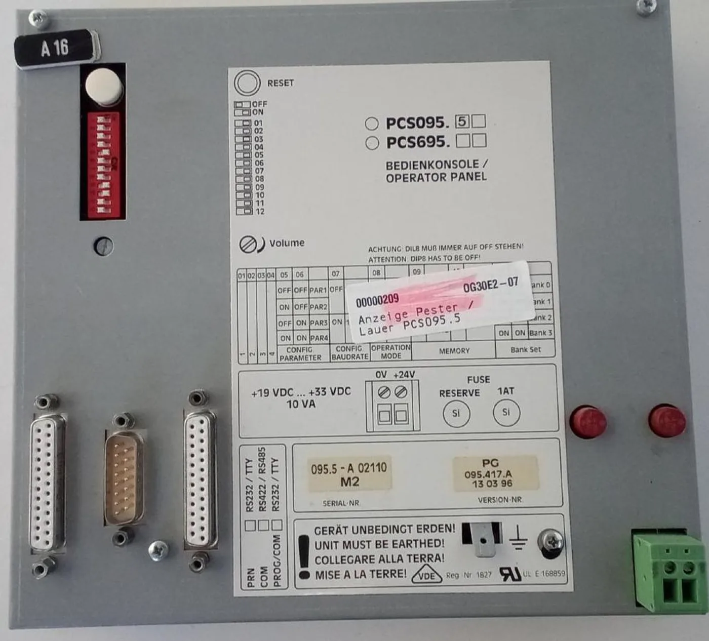 Lauer PCS095 Operator Panel / Industrial HMI - 6