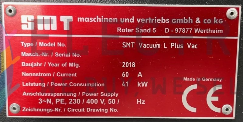 SMT L Plus, vacuum reflow oven, vintage 2018