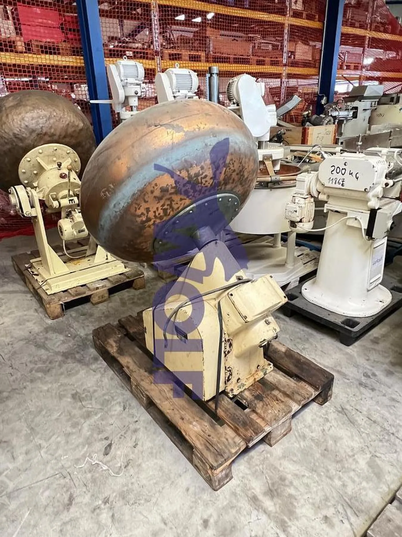 Kupfer-Drageemaschine LICHTENBERG - Type 83 mit ca. 50 kg Kupferkessel. - 4