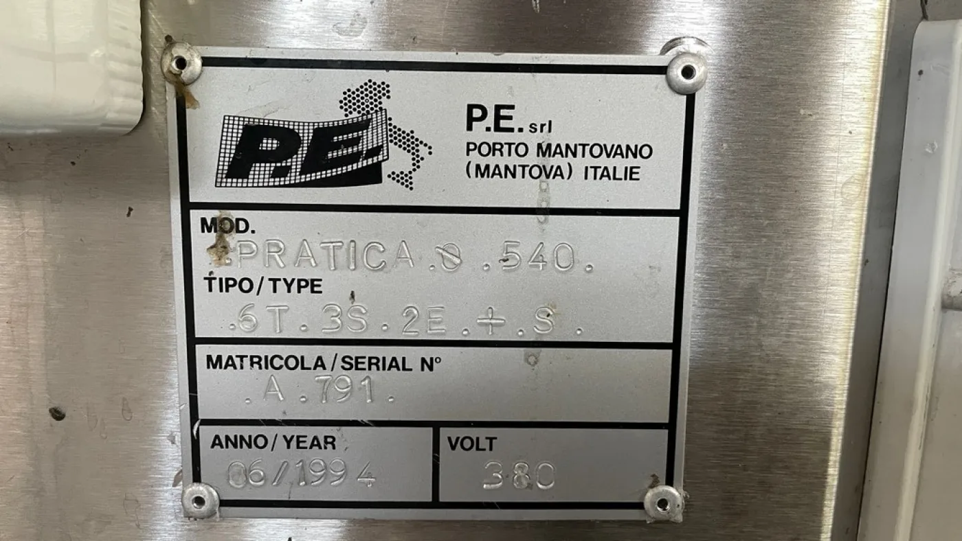 P.E. LABELLING MACHINE MODEL PRATICA 540, 6 LOCKING HEADS, 3 LABELING STATIONS, SECOND-HAND MACHINE - 6