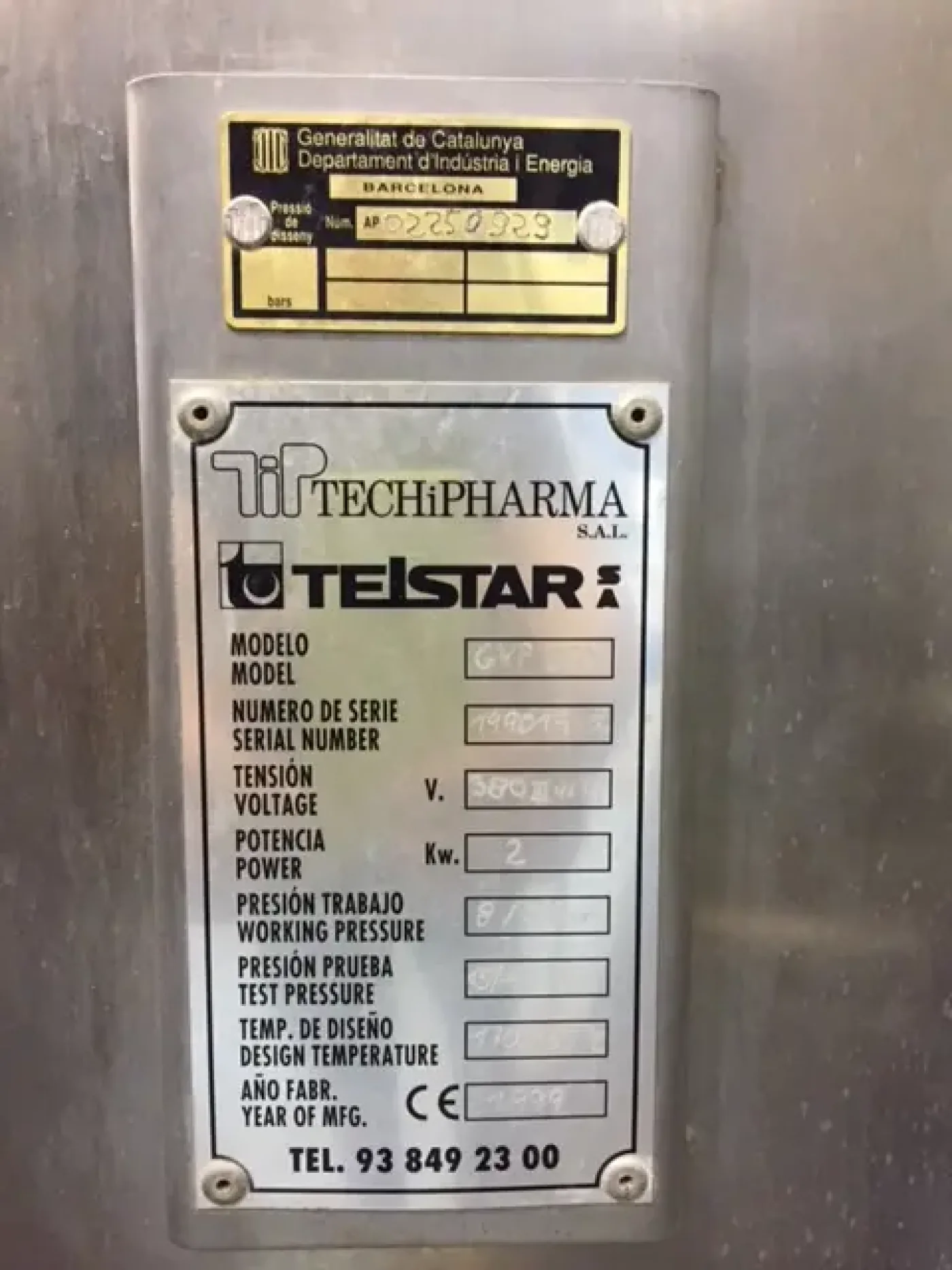 USED TELSTAR GVP 250 STAINLESS STEEL EXCHANGER 2.4 m2 - 3