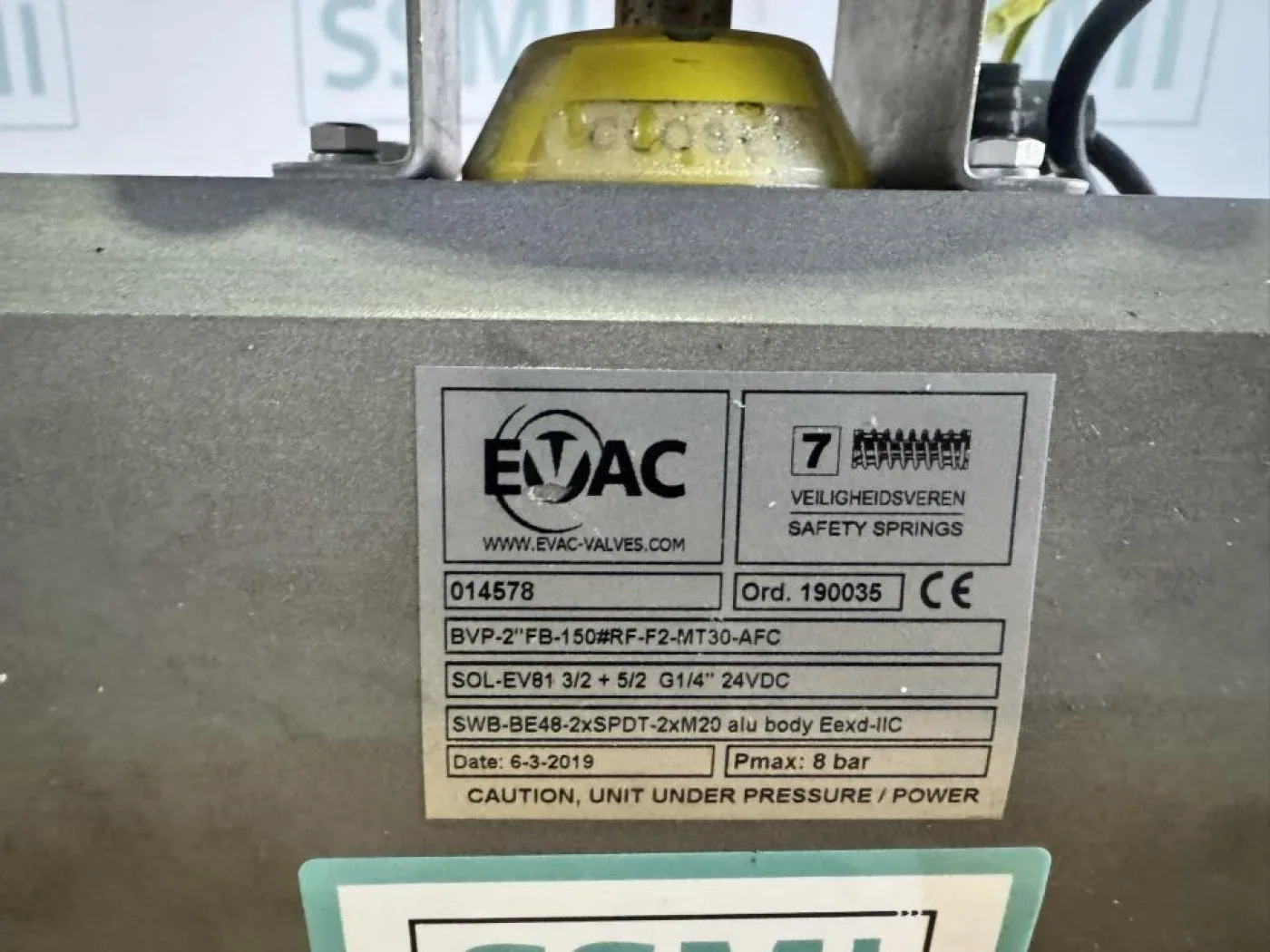 2019 EVAC / Max-Air Technology Pneumatic Quarter-Turn Ball Valve Assembly with Pneumatic Actuator - 2