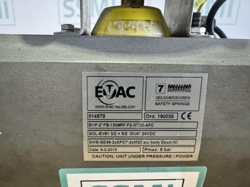 2019 EVAC / Max-Air Technology Pneumatic Quarter-Turn Ball Valve Assembly with Pneumatic Actuator