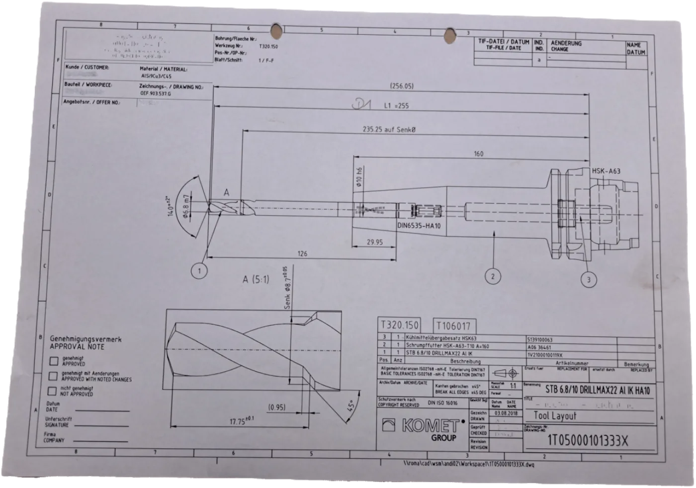 Komet STB 6.8/10 DRILLMAX22 Al IK HA10 - 1