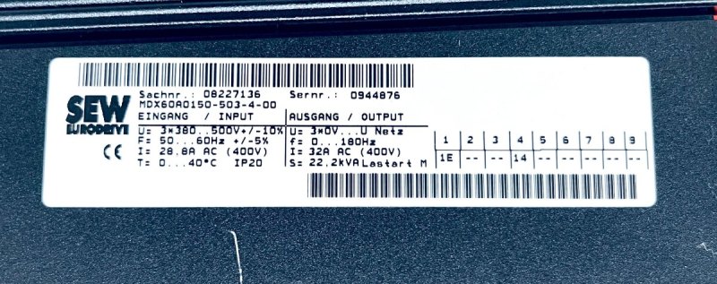 SEW Eurodrive MDX61B0150-503-4-0T Movidrive B Umrichter 0434552