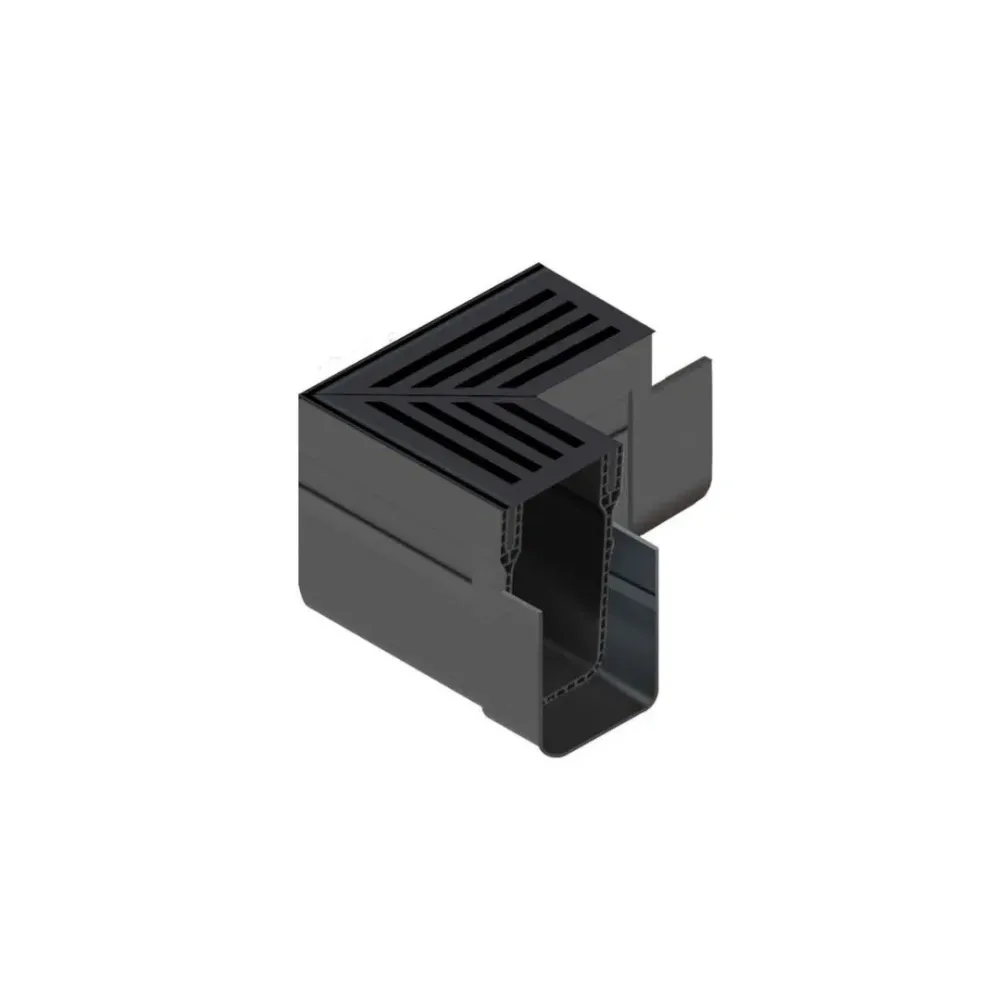 ACO Slimline hoekstuk incl. zwart alu rooster