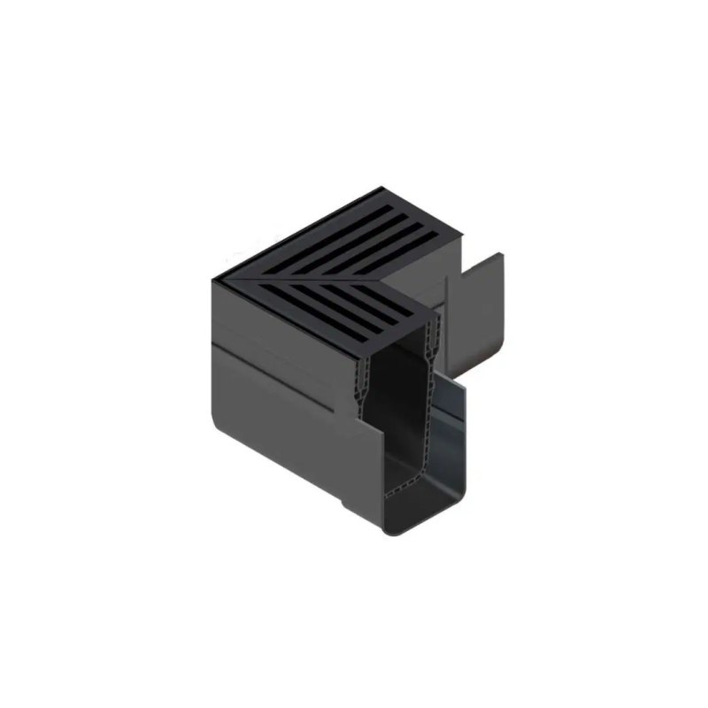 ACO Slimline hoekstuk incl. zwart alu rooster