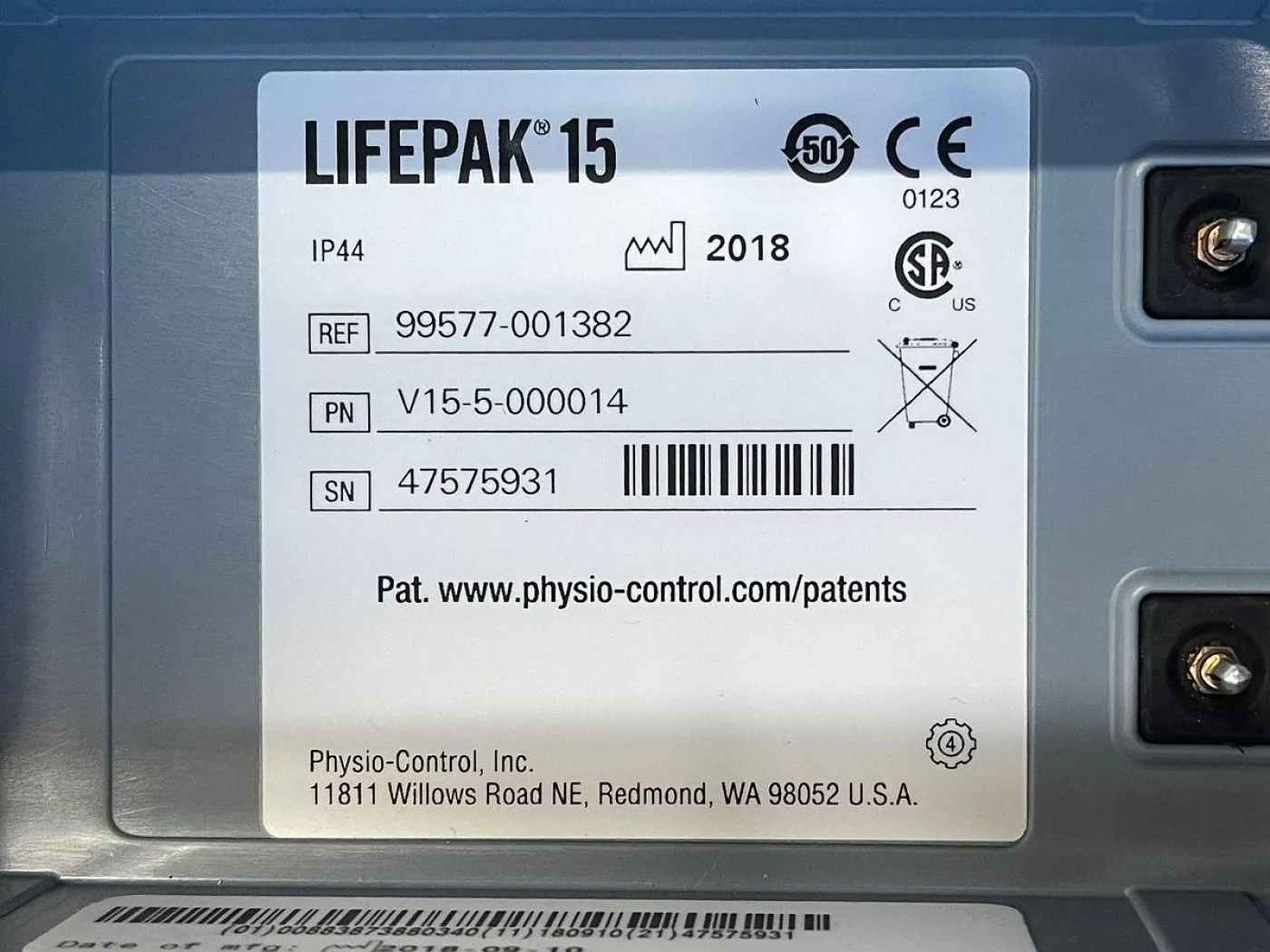 PHYSIO-CONTROL Lifepak 15 Defibrillator 6x 2018 2x 2013 V15-2 Defibrillator - 8