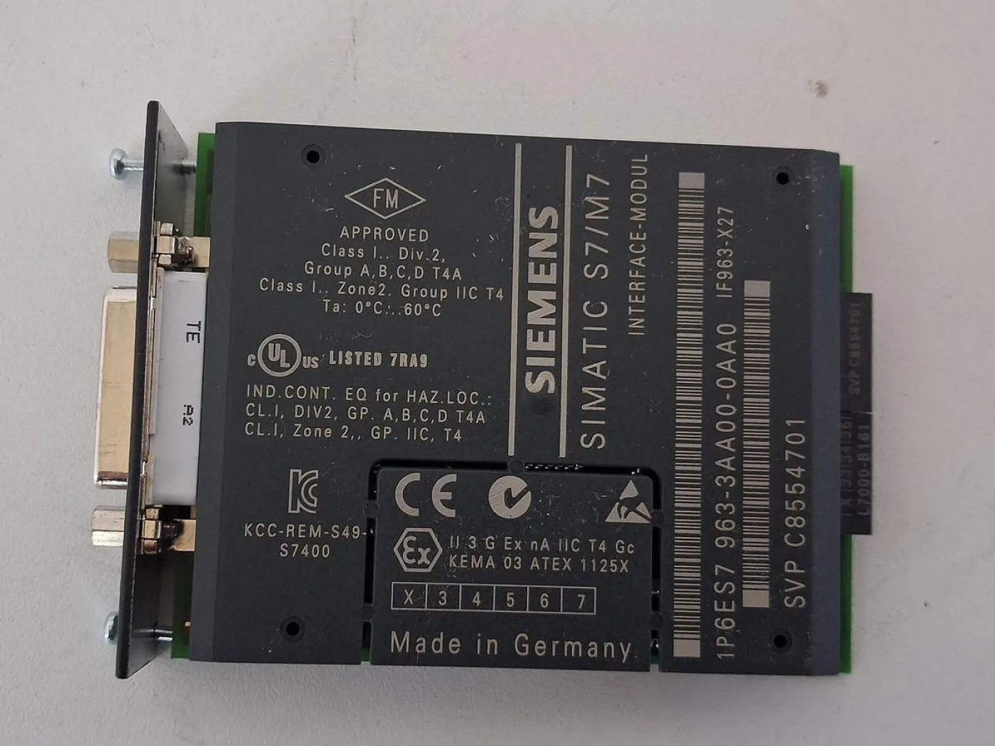 Siemens SIMATIC S7 IM7 Interface Module 6ES7963-3AA00-0AA0 - 3